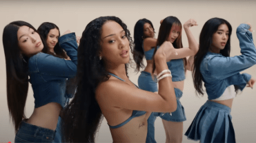 The global girl group Katseye dances to the song 'Milkshake' in Gap's "Better in Denim" campaigbn
